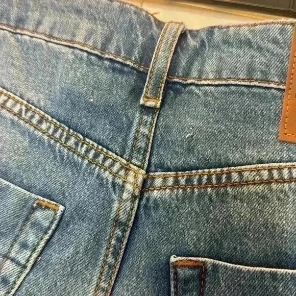 One Teaspoon Exposed Button Fly Cutoff Jean Shorts in Medium Wash Blue 25 - Picture 10 of 11